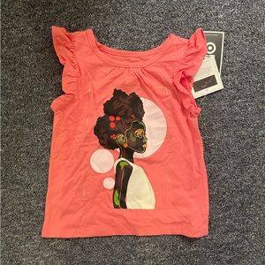 Target Coral Graphic T-Shirt with Afro Art